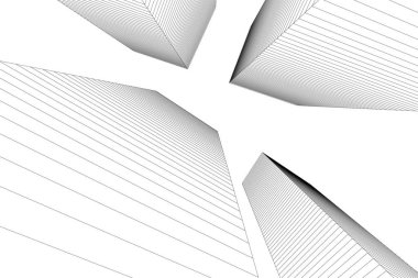 Mimari sanat konseptinde soyut çizgiler, minimum geometrik şekiller. 