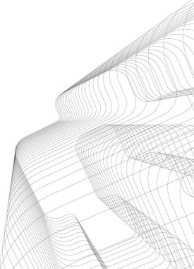 Mimari sanat konseptinde soyut çizgiler, minimum geometrik şekiller. 