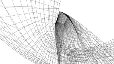 Mimari sanat konseptinde soyut çizgiler, minimum geometrik şekiller.