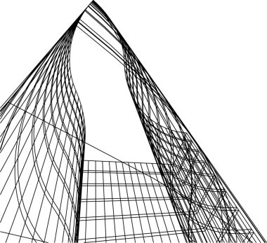 Mimari sanat konseptinde soyut çizgiler, minimum geometrik şekiller.
