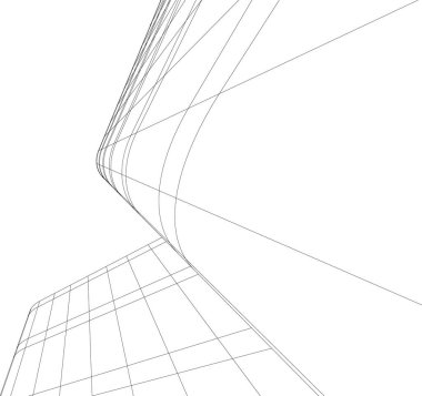 Mimari sanat konseptinde soyut çizgiler, minimum geometrik şekiller. 