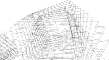 Mimari sanat konseptinde soyut çizgiler, minimum geometrik şekiller. 