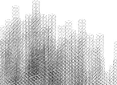 Mimari sanat konseptinde soyut çizgiler, minimum geometrik şekiller.