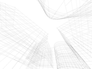 Mimari sanat konseptinde soyut çizgiler, minimum geometrik şekiller. 