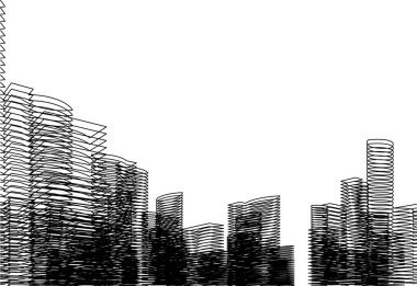 Mimari sanat konseptinde soyut çizgiler, minimum geometrik şekiller.