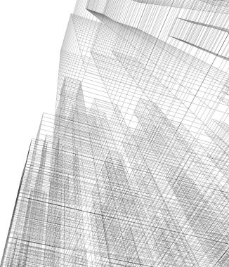 Mimari sanat konseptinde soyut çizgiler, minimum geometrik şekiller.