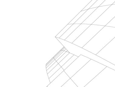 Mimari sanat konseptinde soyut çizgiler, minimum geometrik şekiller.