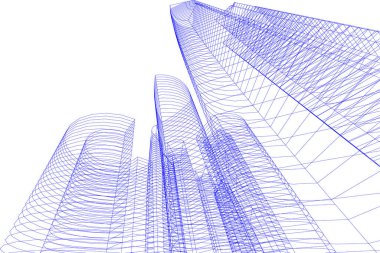 Mimari sanat konseptinde soyut çizgiler, minimum geometrik şekiller. 