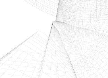 Mimari sanat konseptinde soyut çizgiler, minimum geometrik şekiller.