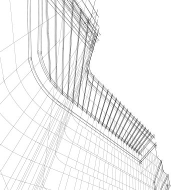 Mimari sanat konseptinde soyut çizgiler, minimum geometrik şekiller. 