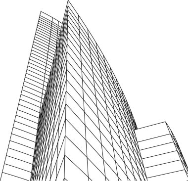 Mimari sanat konseptinde soyut çizgiler, minimum geometrik şekiller. 
