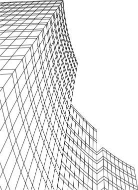 Mimari sanat konseptinde soyut çizgiler, minimum geometrik şekiller. 