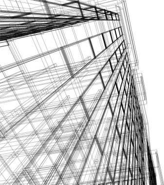 Mimari sanat konseptinde soyut çizgiler, minimum geometrik şekiller.