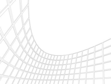 Mimari sanat konseptinde soyut çizgiler, minimum geometrik şekiller. 