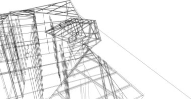 Mimari sanat konseptinde soyut çizgiler, minimum geometrik şekiller. 