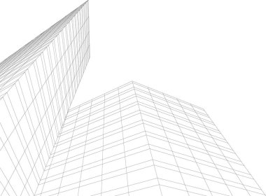 Mimari sanat konseptinde soyut çizgiler, minimum geometrik şekiller. 