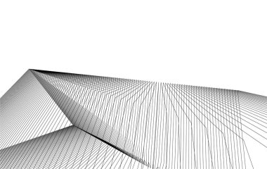 Mimari sanat konseptinde soyut çizgiler, minimum geometrik şekiller.