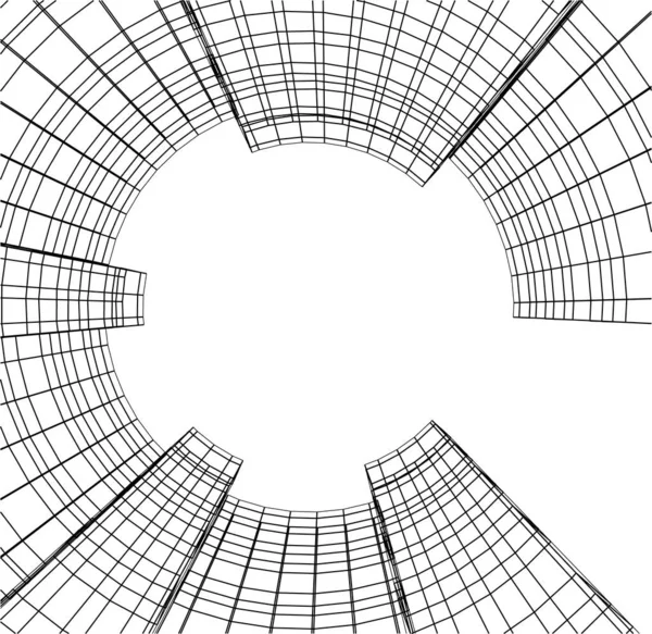 Linhas Abstratas Desenho Conceito Arte Arquitetônica Formas Geométricas Mínimas — Vetor de Stock