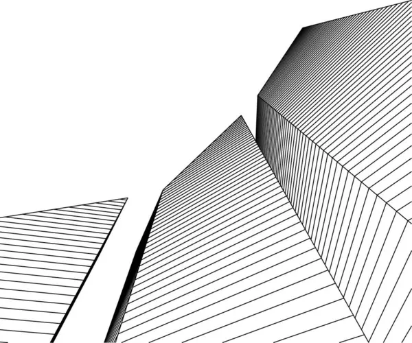 Formas Geométricas Mínimas Líneas Arquitectónicas — Vector de stock