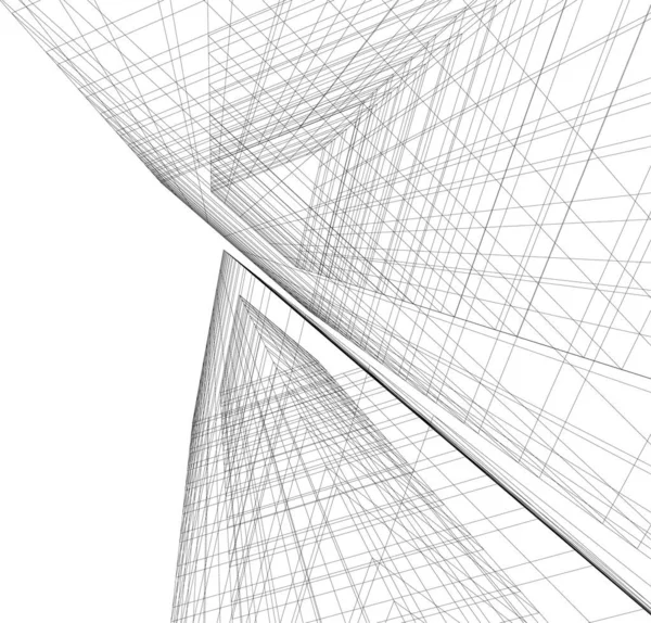 Linhas Abstratas Desenho Conceito Arte Arquitetônica Formas Geométricas Mínimas —  Vetores de Stock