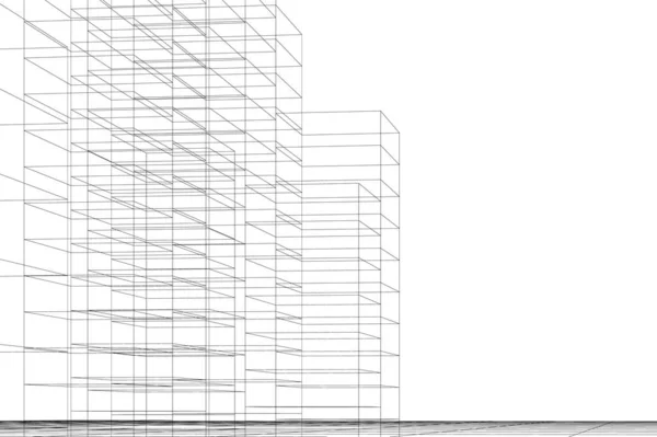 Abstrakte Zeichnungslinien Architektonischen Kunstkonzept Minimale Geometrische Formen — Stockvektor