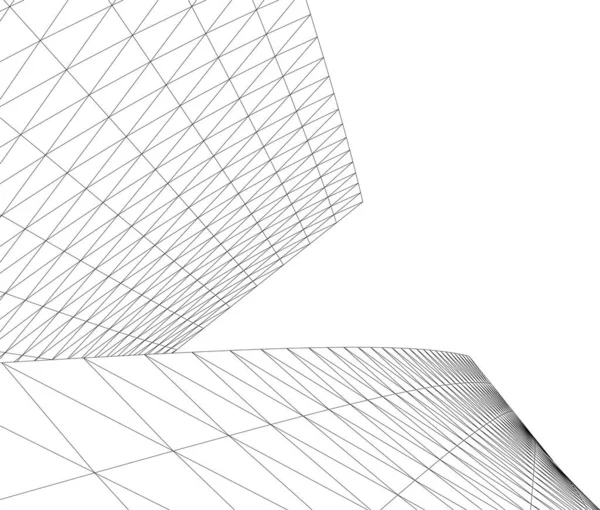 Linhas Abstratas Desenho Conceito Arte Arquitetônica Formas Geométricas Mínimas — Vetor de Stock