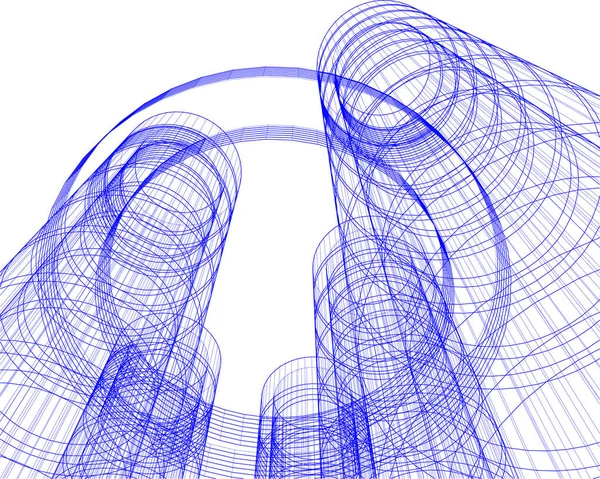 Líneas Abstractas Dibujo Concepto Arte Arquitectónico Formas Geométricas Mínimas — Archivo Imágenes Vectoriales