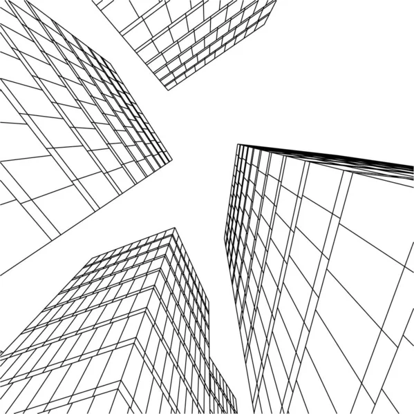 Linhas Abstratas Desenho Conceito Arte Arquitetônica Formas Geométricas Mínimas —  Vetores de Stock