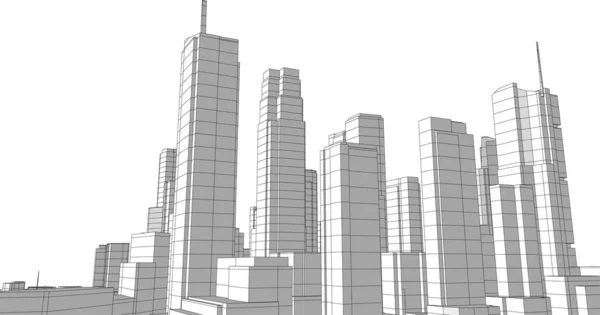 Líneas Abstractas Dibujo Concepto Arte Arquitectónico Formas Geométricas Mínimas — Vector de stock