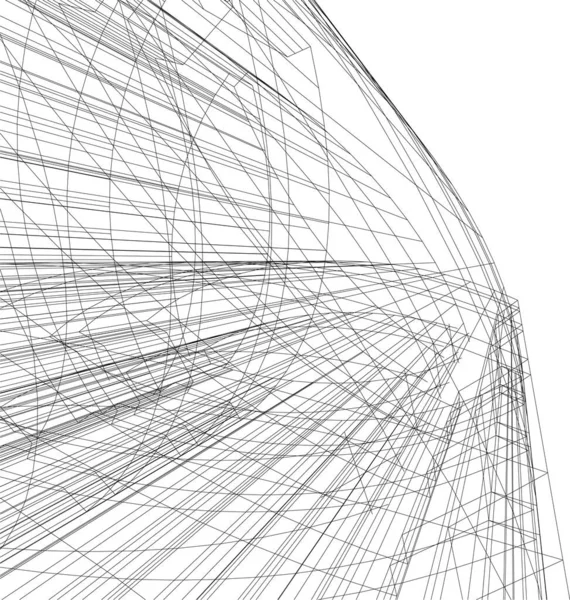 Linee Disegno Astratte Nel Concetto Arte Architettonica Forme Geometriche Minime — Vettoriale Stock