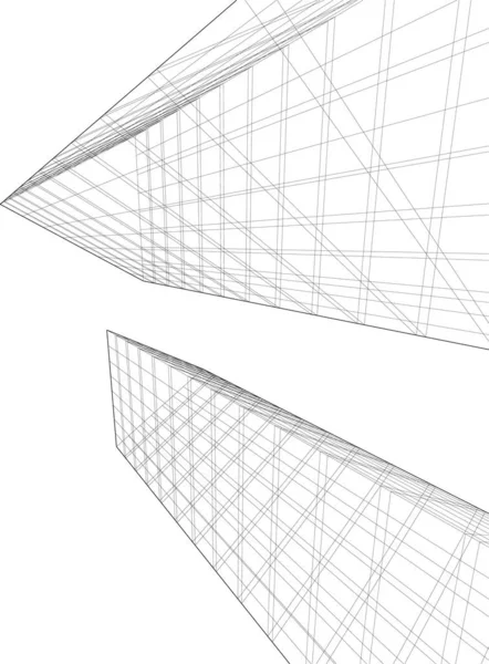 Linee Disegno Astratte Nel Concetto Arte Architettonica Forme Geometriche Minime — Vettoriale Stock