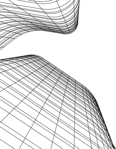 Abstracte Tekenlijnen Architectonisch Kunstconcept Minimale Geometrische Vormen — Stockvector