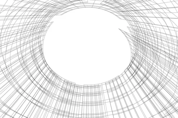 Elvont Rajzvonalak Építészeti Képzőművészetben Minimális Geometriai Formák — Stock Vector