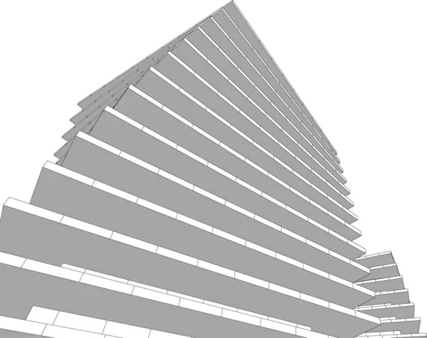 Linhas Abstratas Desenho Conceito Arte Arquitetônica Formas Geométricas Mínimas —  Vetores de Stock