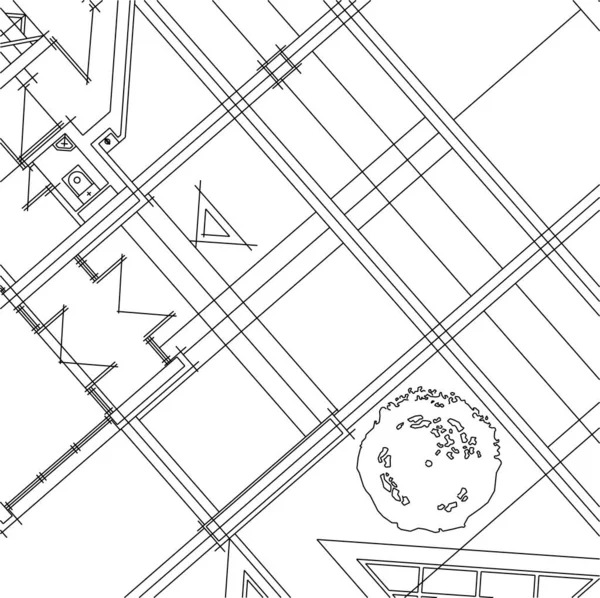 Linhas Abstratas Desenho Conceito Arte Arquitetônica Formas Geométricas Mínimas — Vetor de Stock