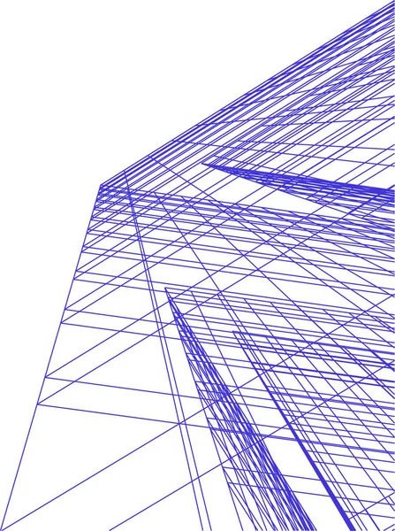 Elvont Rajzvonalak Építészeti Képzőművészetben Minimális Geometriai Formák — Stock Vector