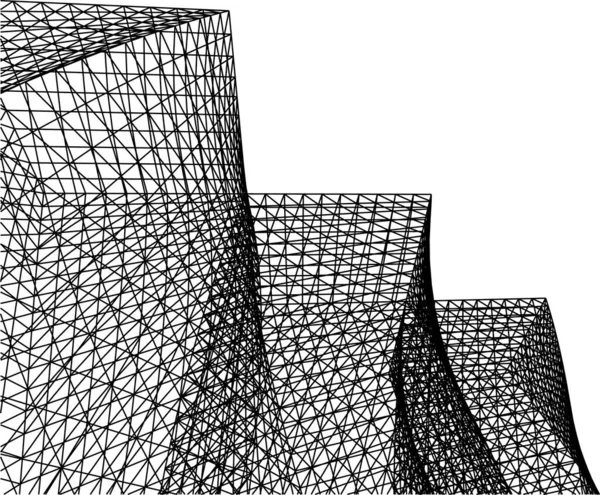 Abstracte Tekenlijnen Architectonisch Kunstconcept Minimale Geometrische Vormen — Stockvector