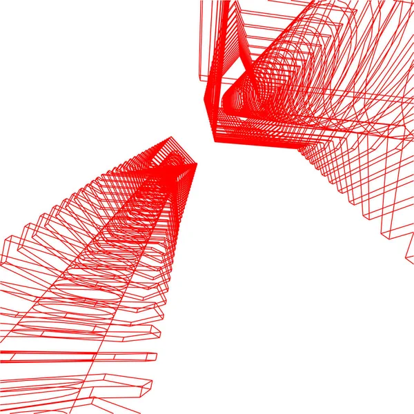 Líneas Abstractas Dibujo Concepto Arte Arquitectónico Formas Geométricas Mínimas — Archivo Imágenes Vectoriales