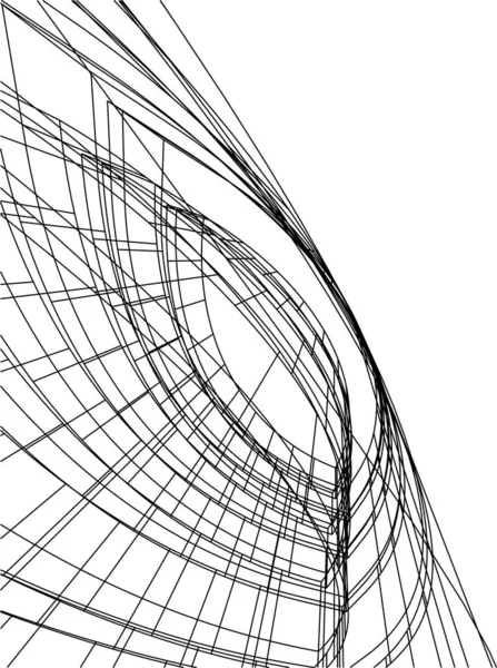 Lignes Dessin Abstraites Dans Concept Art Architectural Formes Géométriques Minimales — Image vectorielle