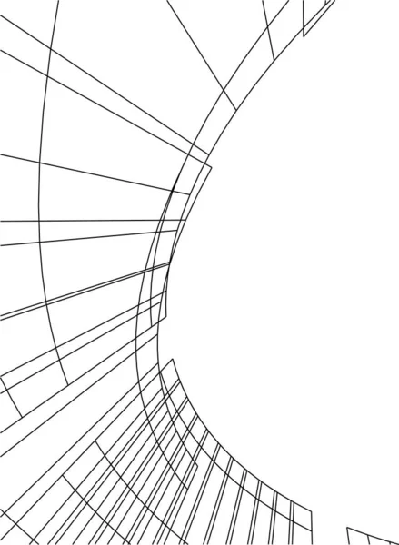 Minimale Geometrische Vormen Architectonische Lijnen — Stockvector