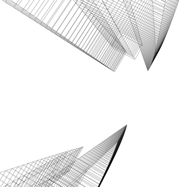 Abstract drawing lines in architectural art concept, minimal geometrical shapes. 