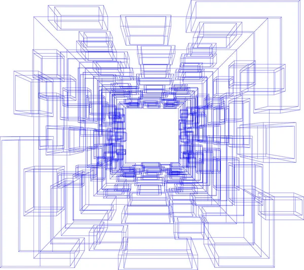 Mimari Sanat Konseptinde Soyut Çizgiler Minimum Geometrik Şekiller — Stok Vektör