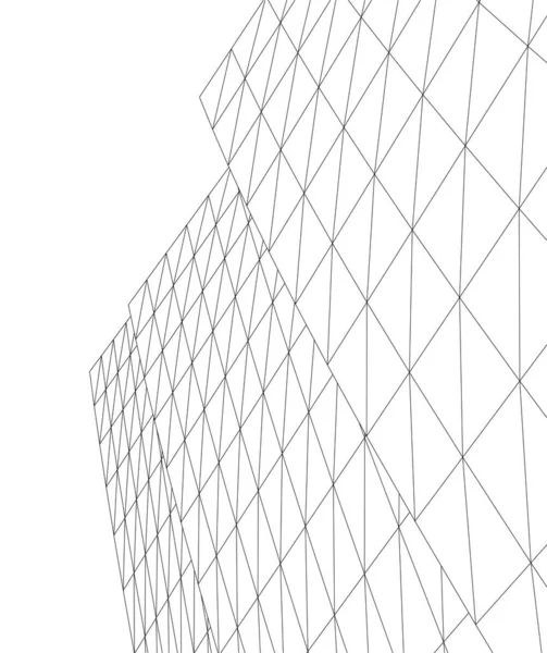 Abstracte Tekenlijnen Architectonisch Kunstconcept Minimale Geometrische Vormen — Stockvector