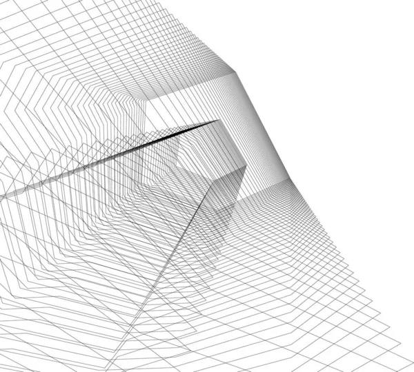 Abstrakcyjne Linie Rysunku Koncepcji Sztuki Architektonicznej Minimalne Kształty Geometryczne — Wektor stockowy