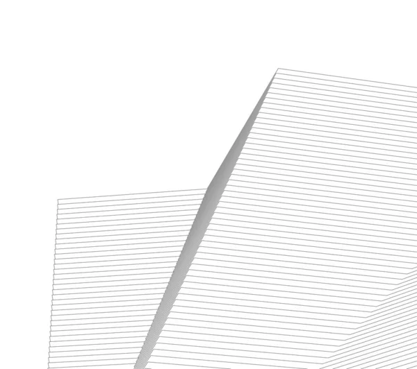 Lignes Dessin Abstraites Dans Concept Art Architectural Formes Géométriques Minimales — Image vectorielle