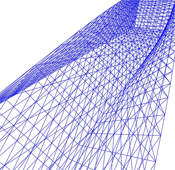 Elvont Rajzvonalak Építészeti Képzőművészetben Minimális Geometriai Formák — Stock Vector