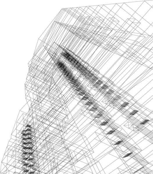 Linhas Abstratas Desenho Conceito Arte Arquitetônica Formas Geométricas Mínimas — Vetor de Stock