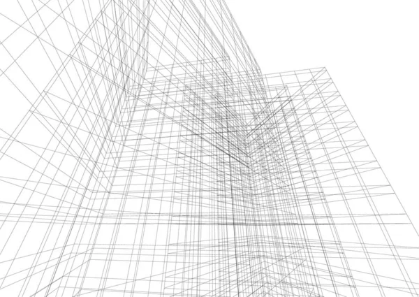 Lignes Dessin Abstraites Dans Concept Art Architectural Formes Géométriques Minimales — Image vectorielle