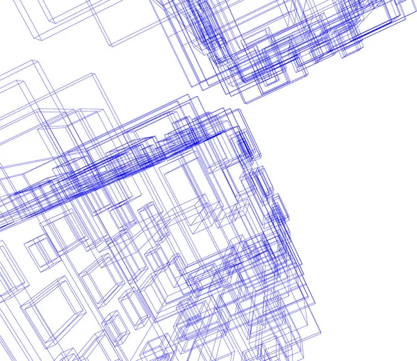 Linee Disegno Astratte Nel Concetto Arte Architettonica Forme Geometriche Minime — Vettoriale Stock