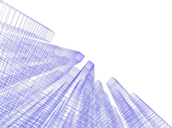 Abstrakte Zeichnungslinien Architektonischen Kunstkonzept Minimale Geometrische Formen — Stockvektor